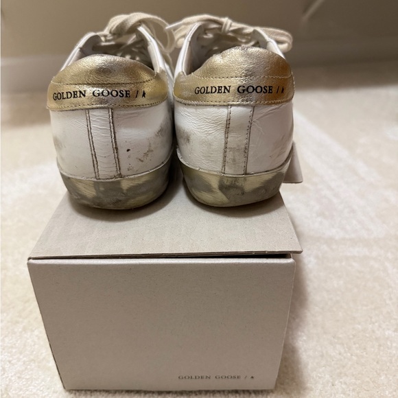 Golden Goose White and Gold Sneakers - Picture 4 of 6